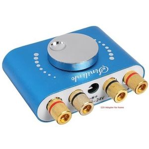 Audioversterker, 1 2V / 24V 200W + 200W 2 CH Mini Bluetooth 5.0 HIFI Digitale versterker Stereo Audio Geluidsversterkers Stroomversterkers for thuisauto(Amplifier andAdapter)