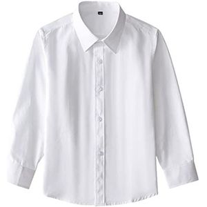 Wsnld Chlidren Kinderen Baby Meisjes Jongens Knoopoverhemden Tops Witte blouse Formele kleding voor verjaardag