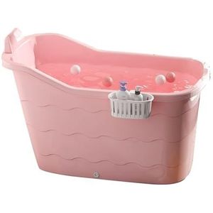 Opvouwbare opvouwbare badkuip, vrijstaande badkuipen thuissauna, ergonomisch ontworpen for het ultieme ontspannende bad(Pink,97cm)