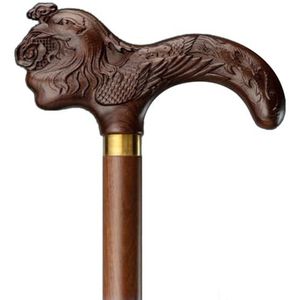 DQZRTUECA Drakenfenikskop wandelstok handgesneden walnoot veelkleurig meerdere hoogtes(B,80Cm(Use Height 150-155Cm))