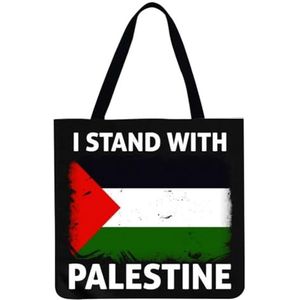 ARVALOLET Vrouwen Palestijnse Vrijheid Linnen Palestina Vuist Tote Bag Lichtgewicht Lettter Print Schoudertas Hobo Bag Herbruikbare Boodschappentas, A