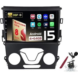 Android 15 Autoradio Sat Navi voor F-ord Fusion Mondeo 5(2014-2019) 9 Inch Touchscreen Multimedia Speler met Draadloze Carplay GPS Navigatie FM RDS Bluetooth 5G-WiFi SWC DSP,M700s