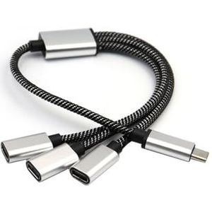 yanwuwa USB C Mannelijke Naar 3 USB C Vrouwelijke Splitter Cord Converter Meerdere Hubs USB C Poort Hub Charger Power Split Adapter 11.8 inch USB C Hub Charger