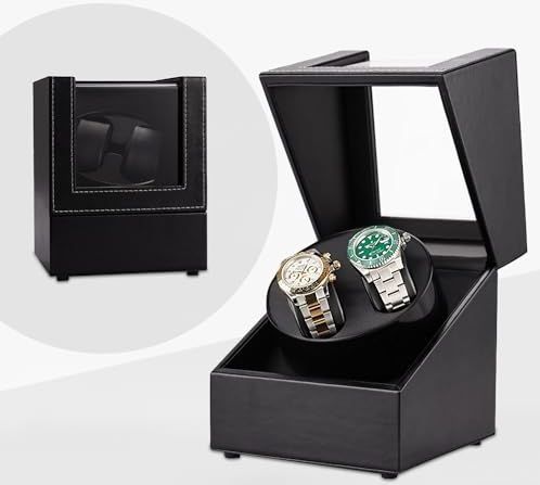 Olvy Watchwinder voor 2 Horloges, Dubbele Watchwinder, Horloge Opwinder, Watch Winder, Horlogebox