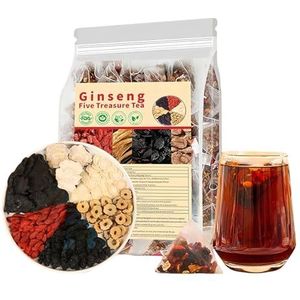 Ginseng Six Treasure Tea Kidney Tea, Herbal Ginseng Teas Bags with Wolfberry & Mulberry, Natural Chinese Teas for Men’s Vitality, Detox & Daily Kidney Support (1PCS)