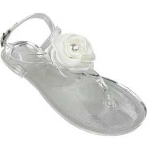 ZOIKOM Platte sandalen voor dames, platte schuifsandalen, casual lente en zomer, platte jelly sandalen, schoenen voor vrouwen, Transparant, 40.5 EU