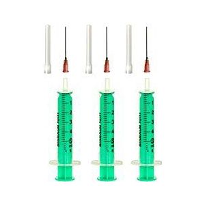 Set: 1, 2 of 3 stuks spuit 5 ml vloeistofspuit hobbyspuit met stompe naald/canule voor e-liquid aroma, hobby en doe-het-zelf (set 3 x 5 ml)