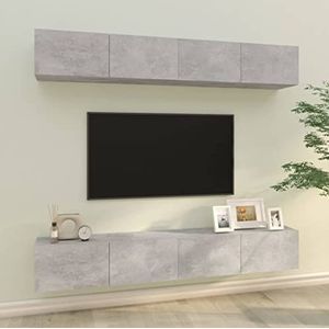 DIGBYS Meubelsets-Wand-TV Kasten 4 stuks Beton Grijs 100x30x30 cm