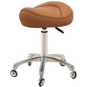 JAVPTAV Zadelstoel, Zadelstoel Tandheelkundig Kantoor Zadelkruk 360 Draaibare Rolling, Medische Ergonomische Bureaustoel Verlicht Pijn, 220 lbs Gewichtscapaciteit Spa Seat voor Tattoo/Bar (Bruin)