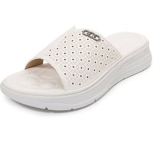 Xytraiihw Dames plateau sandalen, dames casual outdoor slippers modieuze slippers met sleehak grote maat comfortabele voor wandelen sport en strand,Zilver,36 EU