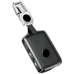 Autosleutel beschermhoes Lederen Metalen Autosleutel Case Cover Shell Fob Voor Volvo XC60 XC40 XC90 S90 V60 S60 V90 2010-2022 Houder Protector Fob Accessoires Sleutel Shell(1 UK)