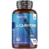WeightWorld L-Carnitine capsules - 2000 mg Carnitine - Populair onder sporters - 120 vegan capsules voor 1+ maand voorraad