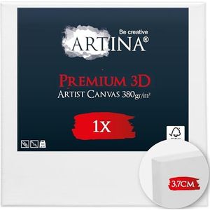 Artina FSC® Gecertificeerd Canvas Schildersdoek - 40x40cm Premium Kwaliteit - Drievoudig Geprimed Doek 380g/m Gerekt Schildersdoeken Wit