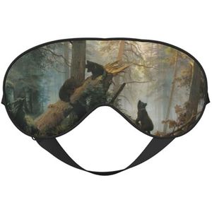 CRJSYCBYB Zwarte Beren Gedrukt Zacht Oogmasker Slapen Oogmasker Reizend Oogmasker