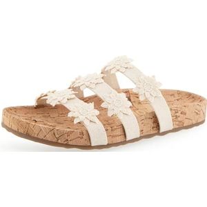 Aerosoles Leflor Slide Sandaal voor dames, natuurlijk canvas, 36 EU