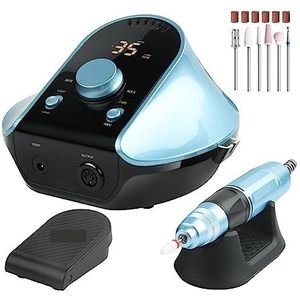 Nagelvijl elektrisch, Elektrische nagelboormachine, 45000 RPM professionele snijders manicureset for acrylnagels Manicuresalon, geluidsarme nagelvijl for pedicure(Blue)