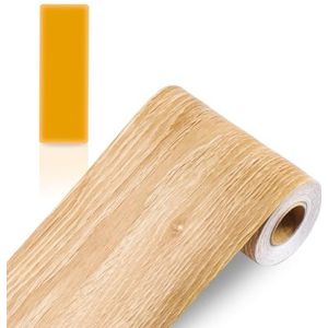 ZTVOWTO Schil en plak brede behangranden zelfklevende trim waterdichte woondecoratie muurgrens voor badkamer woonkamer keuken muur (koffie eiken)