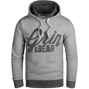 Grin&Bear GEC469 Slim fit capuchontrui voor heren, gemengd grijs, XL