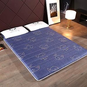 Matrasbeschermer Japanse Tatami-matras, dik en zacht, doorgestikt, getailleerde futon-matras van katoen met vulling voor het logeerbed, bedmatras, C, 160 x 200 cm