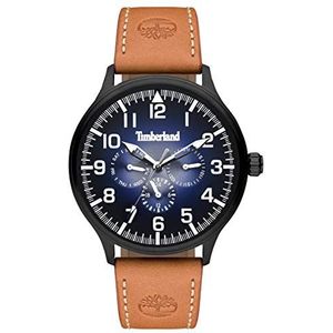 Timberland Heren multi-wijzerplaat kwarts horloge met lederen armband TBL15270JSB.03, bruin, armband
