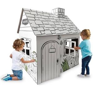 Buddy Baby PaintHome Kinderspeelhuis van karton, groot, om te schilderen en te spelen, Ecohouse eenvoudig te monteren, voor kinderen van 2 tot 3 jaar