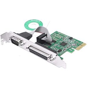 CERRXIAN PCIe naar RS232 Combo Seriële Parallelle Uitbreidingskaart DB9 Serieel+DB25 Parallel aan PCI-E 1x Controller Card