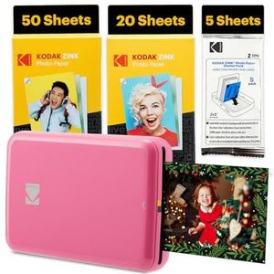 KODAK Step Instant Smartphone Foto Printer – 75 Vellen BUNDEL – Draagbare Mini Printer – Roze