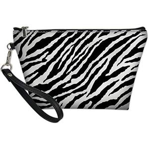 SEANATIVE Unieke Zebra patroon Vrouwen PU Lederen Reizen Cosmetische Tas Rits Polsbandje Duurzaam Make Up Tas
