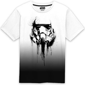 T-Shirt met Korte Mouwen Star Wars Stormrooper Ink Wit Zwart Uniseks