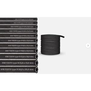 (7,5 mm) 2 meter benzineslang, olieslang, dieselslang, brandstofleiding voor benzine brandstof diesel olie (NBR DIN-73379-B) (binnen Ø: 7,5 mm/buiten Ø: 12,5 mm)