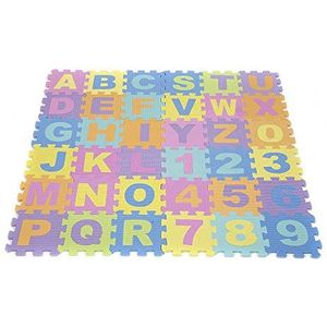 Puzzel speelmat voor kinderen, baby, 36 stuks, puzzeloefening, speelmat, alfabet en cijfers, EVA-schuim, puzzel