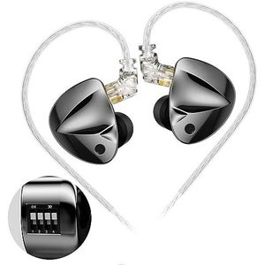 KZ D-FI In Ear 4-Level Monitor Aanpasbare Tuning Hoofdtelefoon HiFi Oortelefoon Zobel Netwerk Circuit Ontwerp Headset (zonder microfoon Met Schakelaars)