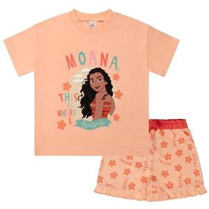 Disney Moana/Vaiana - Mouwloze pyjama met ruches voor kinderen - 100% katoen - Beige - 5-6 Jaar: 116cm