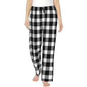 LZNJZ Pyjama Bottoms Womens met zakken, grijs geruite dames pyjama broek, Zoals getoond, S