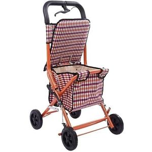 Boodschappentrolley Winkelwagen 4 Wielen Rollator Opvouwbare Mobiliteit Loophulp, In Hoogte Verstelbare Zitting Ouderen Walker Boodschappenkar Winkelmandje