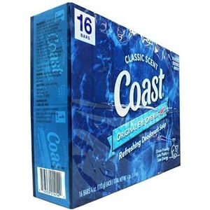 Coast verfrissende deozeep - barzeep met rijk en dik schuim - schone spoelformule voor frisse en niet-droge huid - klassieke geur - 16 x 4 oz