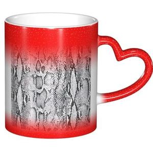 WYCZHY Magische Kleur Veranderende Koffie Thee Cup Warmte Verandering Koffie Snake Huid Zwart en Wit Mok 11oz Keramische Kleur Veranderende Cup