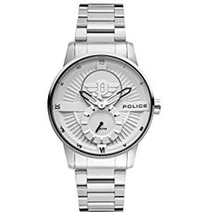 Police Avondale Herenhorloge, tijd, analoog, 48 mm, zilver, 42 mm, armband, Zilver, 42 mm, Armband