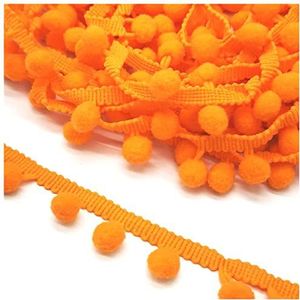 Kanten Rand 2 meter Pom Pom Kant Trim Ball Ribbon Mini Pearl Pompom Fringe Lint naaien Kant Klinted Weefsel Handgemaakt Diy Ambachtelijke accessoires Jute Lint Met Kant (Size : Orange)