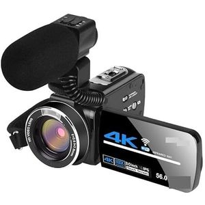 Videocamera, Digitale camera 4k-camcorder Videocamera Live streaming Nachtzicht 58MP Fotografie Digitale camera's Vlog-opname(16G SD Card,With Microphone)