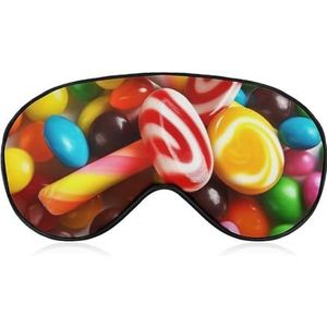 Kleurrijk snoep-oogmasker, zijslaapmasker, licht blinddoek, slaapmasker, neuskussen en elastische band, voor kinderen, dames en heren