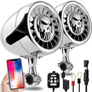 Aileap - Hoogprestatie - Marine Bluetooth Stereosprekers - Chroom - 5 Inch - Waterdicht