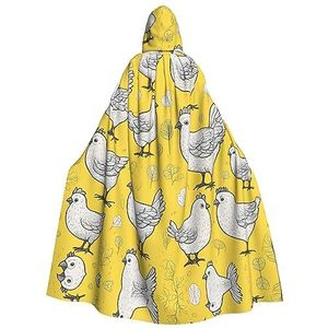SSIMOO Gele kip betoverende volwassen cape met capuchon voor Halloween en feestkostuums - modieuze damesgewaden, capes
