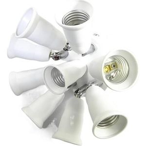 fitting adapter 3/5/9 koppen verstelbare standaard schroef E26 E27 360 splitter lampvoet LED-lamphouderadapter(9 Heads)