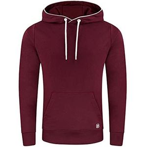 riverso RIVEnno Hoodie voor heren, sweatshirt, pullover, capuchon, kangoeroezakken, normale pasvorm, effen, katoen, beige, grijs, groen, blauw, rood, bruin, zwart, S, M, L, XL, 2XL, 3XL, 4XL, 5XL, Port Red (15400), M