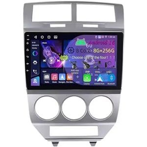 9 Inch 2 Din Android 15 Autoradio voor Dodge Calibre 2007-2010 met CarPlay AHD Omgekeerd beeld Bediening op het stuur Bluetooth GPS navigatie FM Radio WiFi(C2 3+32G)