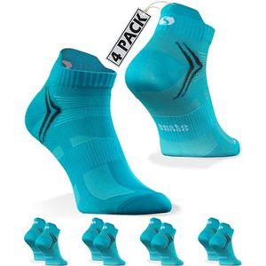 sesto senso 4 of 8 paar uniseks sportsokken voor dames en heren, 4 x turquoise, 35-38 EU
