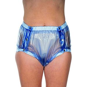 Suprima 9649 PVC Unisex wasbaar knoopjes ondergoed (transparant blauw, medium)