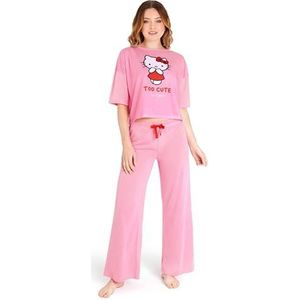 Hello Kitty Pyjama voor vrouwen en tieners PJ's Set Lounge Set Comfy Kawaii Nachtkleding, roze, XL