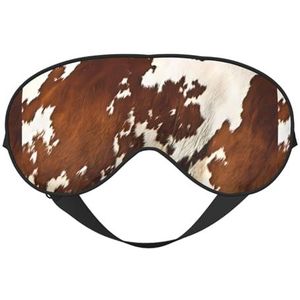Rood en wit koeienhuid unisex elastisch verstelbaar gesp ontwerp verduisterende slaap oogmasker voor thuis reizen yoga kantoor dutje